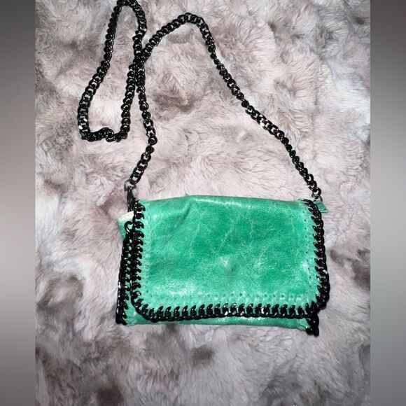 Borse In Pelle Emerald Green Leather Clutch Bag, made in Italy 🇮🇹 - Picture 7 of 16
